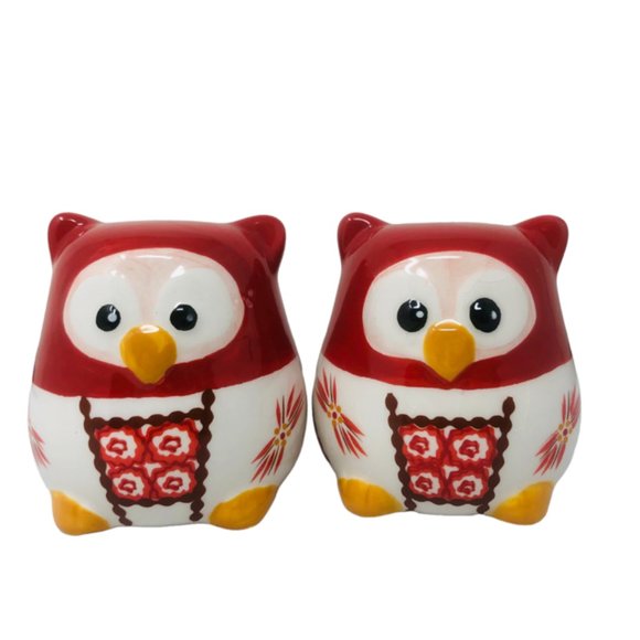 Kitchen Colorfulred Headed Owl Salt Pepper Shakers Pa